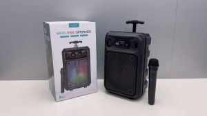 ลำโพงบลูทูธ รุ่น GTS-2176 ดอก8นิ้ว ฟรีไมค์ลอย รองรับUSB TF ปิดไฟได้ มีคันชักและล้อลาก 11W ลำโพงบลูทูธไร้สาย