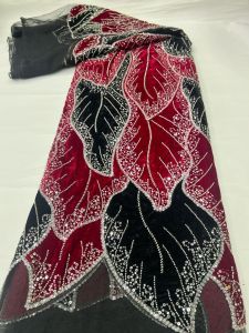 OLEVO | Green African Velvet Lace Tulle Fabric Beaded Embroidery French Sequin for Womens Dresses Wedding Gowns 2026 Style
