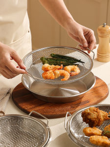 Double-Layer Oil Filter Plate Drain Oil Mesh Rack Japanese Tempura Plate Fried Food Special Purpose Plate Air Fryer Oil Control Plate