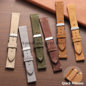 14mm 16mm 18mm 20mm 22mm Genuine Leather Watch Bands Quick Release Soft Suede Strap Calfskin Bracelet for Women Men Accessories
