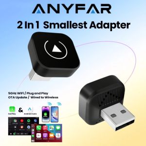 Wireless 2 in1 Carplay Adapter for iPhone Android Auto Wired to Wireless AI Box USB Connection For Volvo MG Kia Chery Toyota VW