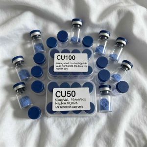 Bột Đồng GHK-Cu Đông Khô Màu Sắc Nắp Chai Đa Dạng Bộ Chăm Sóc Da Mặt Cấp Ẩm Chất Lượng Cao 50mg 100mg 10 Lọ/hộp