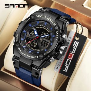 SANDA 3363 Mens Watch Junior High School Student Electronic Watch Cool Multi functional Mens Electronic Quartz Watch
