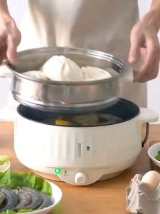 26cm หม้อไฟฟ้า หม้อชาบู หม้อไฟฟ้าอเนกประสงค์ กระทะไฟฟ้าเอนกประสงค์ ไม่ติดกระทะ หุงข้าว อุ่น ตุ๋น ต้ม เคลือบเทปล่อน