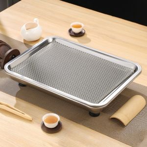 Bảng Trà Bằng Thép Không Gỉ Hình Chữ Nhật Dày Dùng Trong Gia Đình Bàn Trà Phong Cách Trung Hoa Bảng Đựng Trà Kung Fu Bảng Trà Kiểu Trung Hoa