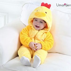 Umorden Infant Toddler Yellow Chick Costume Kigurumi for Baby Boys Girls Bodysuit Jumpsuit Onesie Flannel Comfortable