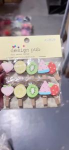 10pcs 35x7mm DIY Cartoon Fruit Wood Clothes Pegs Clothespin Clips Office Party Decoration Accessories Photo Hanging Pegs
