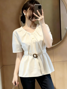 Slimming Tummy Covering Belted Shirt for Plus Size