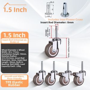 FANGXIANSHENG | Silent Rubber Brake Casters