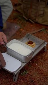 OXO Coleman H-2013 Large Hard Alumina Large Capacity Bento  Camping Picnic Portable Aluminum Vintage Lunch