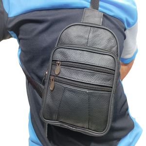 tas slimbag kulit sapi/tas dada kulit/tas slempang pria