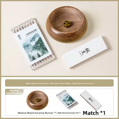 JISU | Elegant Non-Ash Drop Incense Burner Ebony Wooden Zen Incense Holder