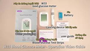 Combo Chính Hãng Ủy Quyền Bởi AICARE Máy Đo Đường Huyết MaiWieel AICARE W33 + 50 Que Thử + Tặng 50 Kim Lấy Máu Đo Nhanh Chính Xác Dễ Sử Dụng Tại Nhà