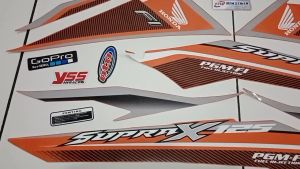 Stiker striping variasi honda supra 125 fi orange kantor pos Aksesori Motor Honda Supra - Lazada
