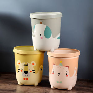 Large Size Simple Home Use Trash Can Living Room Bathroom Bedroom Office Uncovered Waste Bin round Barrel Shape Plastic Storage Bucket