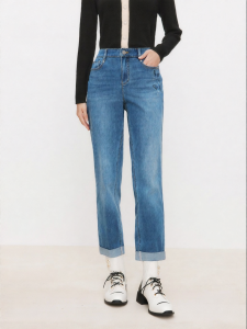 Koradior | Commute Style Straight Casual Denim Pants
