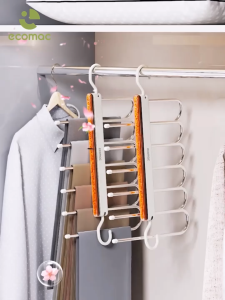 Móc Treo Quần Áo Gấp Gọn ECOMAC Kèm Hạt Lưu Hương Móc Treo Inox Gấp Gọn Tiện Lợi