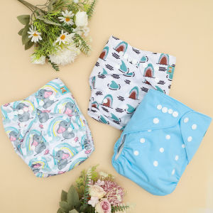 3pcs ALVABABY Ecoological Baby Washable ผ้าอ้อมเด็กผ้าอ้อมเด็กหนึ่งกระเป๋า Fit 3-15 กก.แฟชั่นการออกแบบ