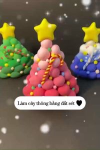 Set 12/24/36 màu đất sét làm người tuyết cây thông nhiều màu