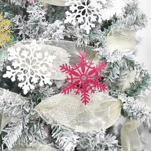 12Pcs/lot Paper Christmas Fake Snowflakes Xmas Tree Hanging Ornament Simulation Ice Winter Party Christmas New Year Decoration
