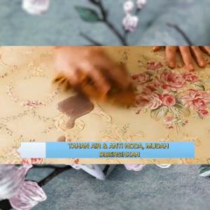 Wallpaper Dinding Garis Ulir Salur Hijau & Salur Biru - {BUY 1 GET 1}