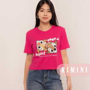 RIMINI - Kaos Crop Top Wanita Lengan Pendek  Chip n Dale Tee Size XS-2XL - Jolianne Top CO7016