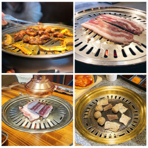 Korean Style Stainless Steel BBQ Grill Pan Baking Dish round Shape Restaurant Quality Kitchen Cooking Utensils Baking Tray