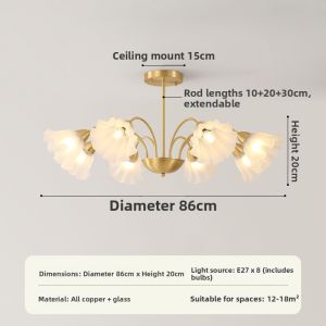 MIYUN | Bronze French Nordic Flower Hanging Lamp