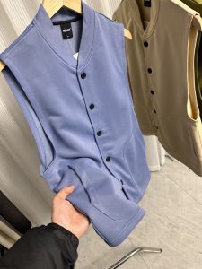 Double-Sided Texture Knitted Breathable Vest Spring Summer Mens Outdoor Casual Versatile Single-Button Jacket H Brand