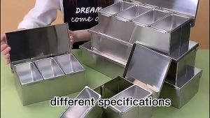 Steel Stainless Steel Condiment Box with Lid Hotel Seasoning Box Square Storage Box Seasoning Boxes