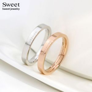 Minimalist Titanium Steel Fashion Couple Ring