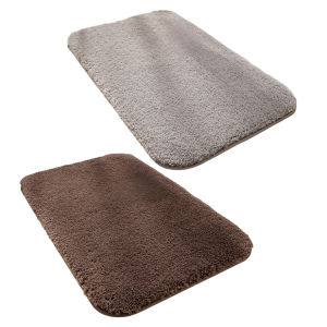 50x80cm Bathroom Door Mat Water Absorbent Bathroom Rug Plush Thickened Floor Mat Plain Solid Color Bath Mat for Bedroom Entryway Machine for Bathroom [Vodool Center]