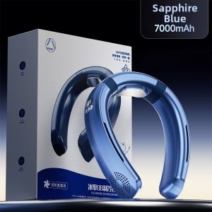 Portable Neck Fan Wireless Mini Personal No-Leaf Summer Cooling USB Rechargeable Neck-Hanging Air Conditioner for Outdoor