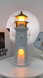 Moonlight Lighthouse Projection Light With Bluetooth Remote Timer switchLighthouse Decor Light for Kids Bluetooth Audio Music Moon Light Galaxy Projector Moon Projector Night Light Rechargeable LED Aesthetic Table Lamp Christmas Birthday Gifts for Kids