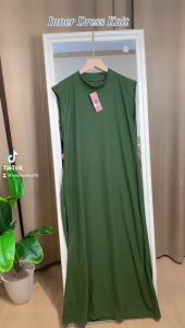 INNER DRES KNIT PREMIUM PANJANG INNER HIJAB INNER DREES PANJANG HITAM SPAN
