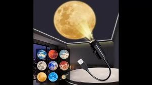 5V USB Plug in Projection Lamp Planet Halloween Christmas Theme Replacement Lamp Strip Indoor Ceiling Decoration Projection Lamp