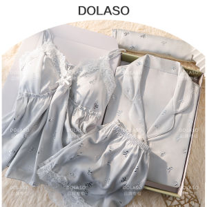 Silk Sleepwear Set Womens Birthday Gift with Chest Pad Summer New Style Luxury Feelings Creative Gift for Girlfriend Best Friend