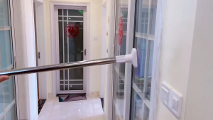 50-295cm Telescopic Clothing Rod Punch-freedjustable Shower Curtain Rods Drying Rack stainless steel material Wardrobe Rod Simple Mounting
