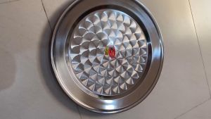 Mâm tròn inox mâm vành mâm cạn mâm bưng cơm cúng cơm mâm inox (tem đỏ)