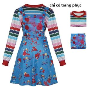 Nữ Chucky Cosplay Đầm Sát Thủ Búp Bê Bộ Phim Kinh Dị Nhân Vật Trang Phục 140CM-3XL Cotton Polyester Trang Phục Hóa Trang Halloween Bộ