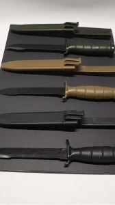 Plastic Training Knife with Nylon Handle & TPE Blade Includes Sheath Safe for Military Training Cosplay Halloween Props