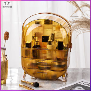 HKStorage Light luxury perspective cosmetic storage box cross-border large-capacity desktop dust-proof skin care cosmetic box