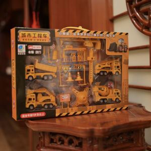 Betterservice Carton ABS Engineering Car Truck set Toys Crane Bulldozer Excavator Forklift Vehicles Educational Kids Toys For Boys Gift