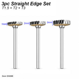 T Type Tungsten Carbide Rotary Tool Burr 3mm Shank Curved Straight Edge Grind Deburr Cut Shape Cutter Metal Aluminum Wood Steel