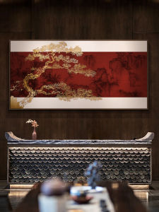 New Chinese Style Tea Room Zen Background Wall Decorative Painting Bedroom Study Relief Texture High End Artistic Hanging Picture