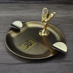 Luxury Stainless Steel Cigar Ashtray Office Gift High-End Aesthetic Small Golden Man Ashtray Commercial Use Creative Gift