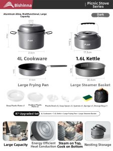 BSWOLF | Outdoor Portable Aluminum Cookware Set For Gas Stove