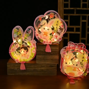 Lồng Đèn Trung Thu LED Trong Suốt Thỏ Ngọc & Chị Hằng – An Toàn Cho Bé Dễ Ghép Ánh Sáng Lung Linh
