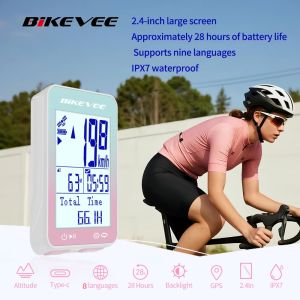 Multi-Language GPS Bicycle Computer Wireless Speedometer Odometer Stopwatch Tracker With Stand and Backlight