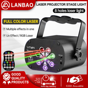 240 Patterns Stage Light 8 Hole Laser Stage Lights Party Projector Lights Disco Light Party Home KTV with Remote Control